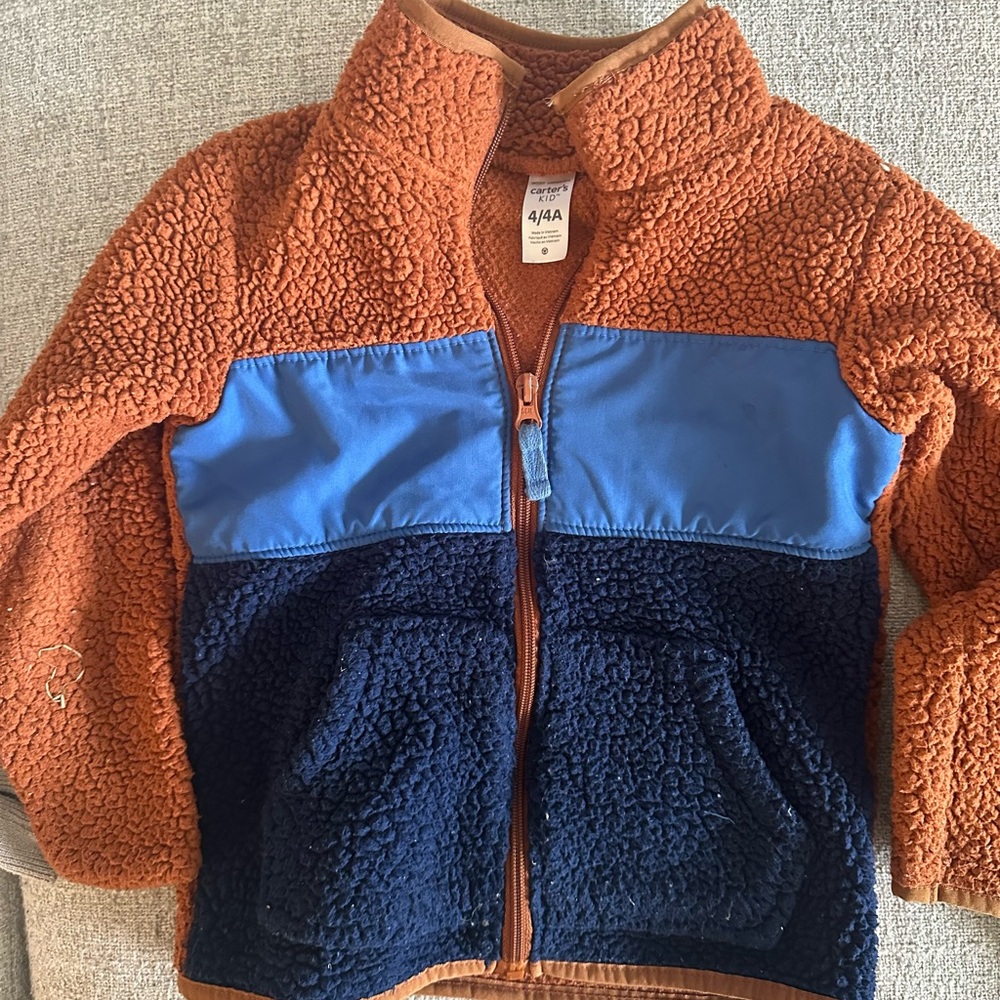 Carter's Orange and Blue Sherpa Jacket